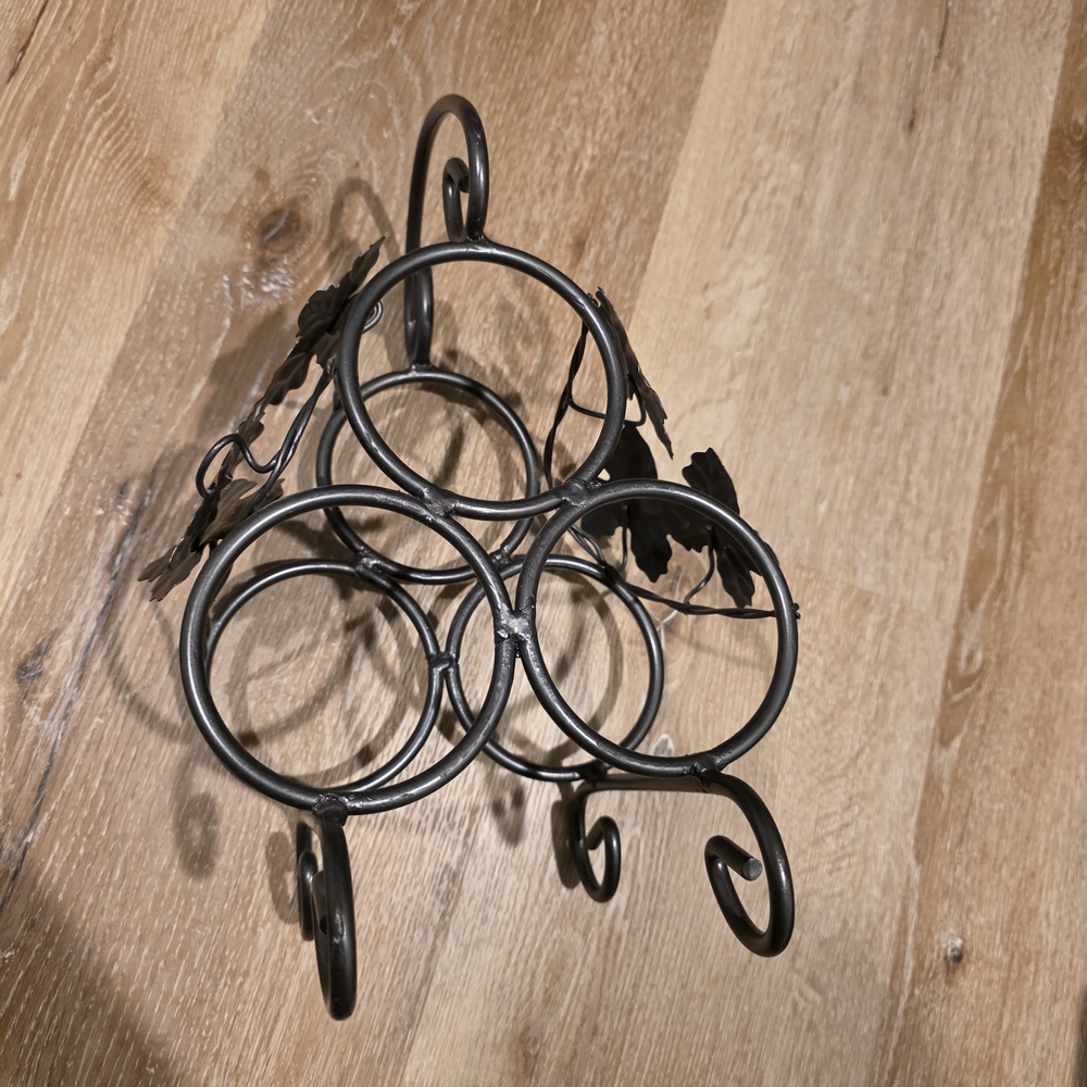 Elegant Black Metal Wall Wine Rack